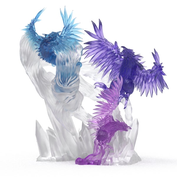 Würfelturm "Frost Phoenix" - handbemalt & durchsichtiges Resin