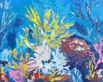 Coral Reef Painting Etsy