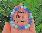 Reiki Infused Throat Chakra Healing Bracelet, Turquoise, Aquamarine, Sodalite, Lapis Lazuli, Energy Bracelets, Intention Bracelets, Yoga