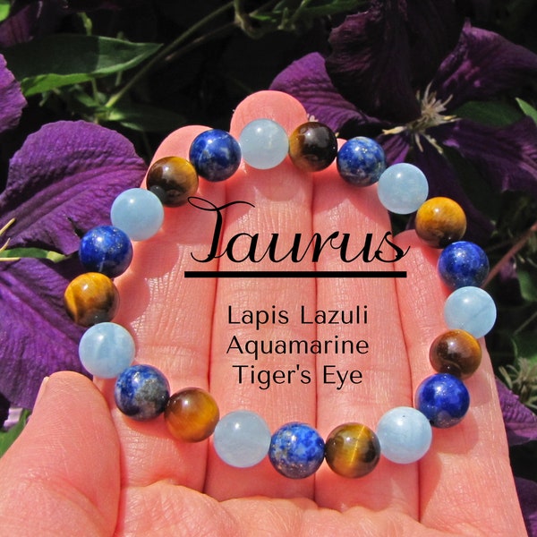 Reiki Infused Taurus Zodiac Healing Bracelet - Zodiac gift - Chakra Jewelry - Yoga Jewelry - Boho Jewelry - Crystal Healing - Healing gift