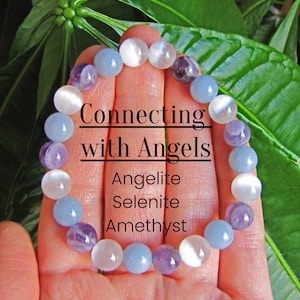 Reiki Infused Connecting with Angels Bracelet, Reiki Energy Bracelet, Angelite Jewelry, Reiki Jewelry, Reiki Bracelet, Reiki Gift, Yoga Gift