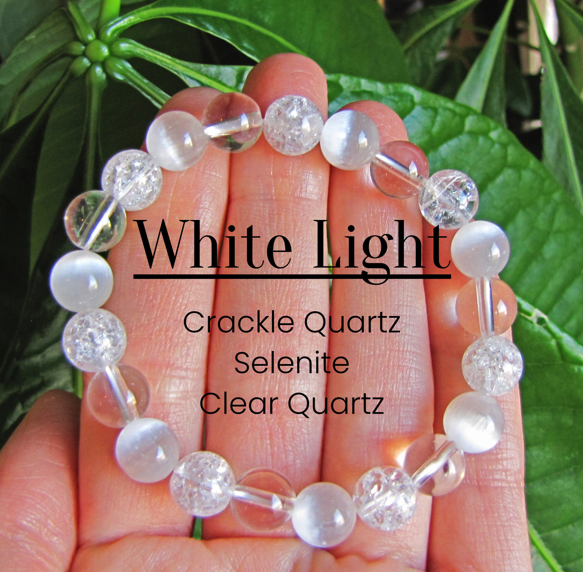 Crackle Quartz Bracelet, 8mm Bead