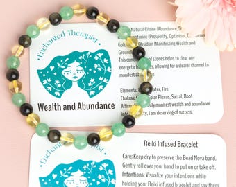 Citrine Abundance Bracelet: Gold Sheen Obsidian & Green Aventurine