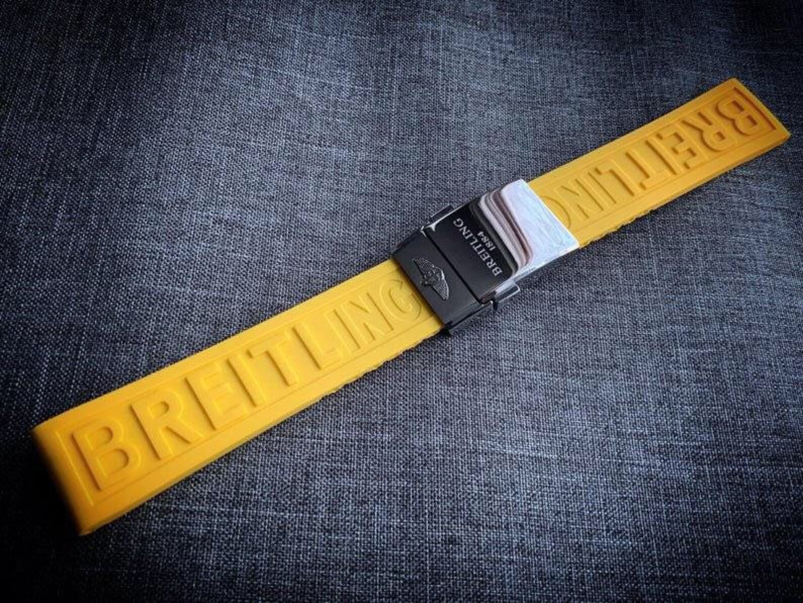 22mm/24mm Breitling Yellow Rubber Strap Band Bracelet With Etsy
