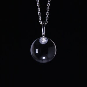 Oron S Clear Quartz Sphere Pendant Necklace Nr.11, Long