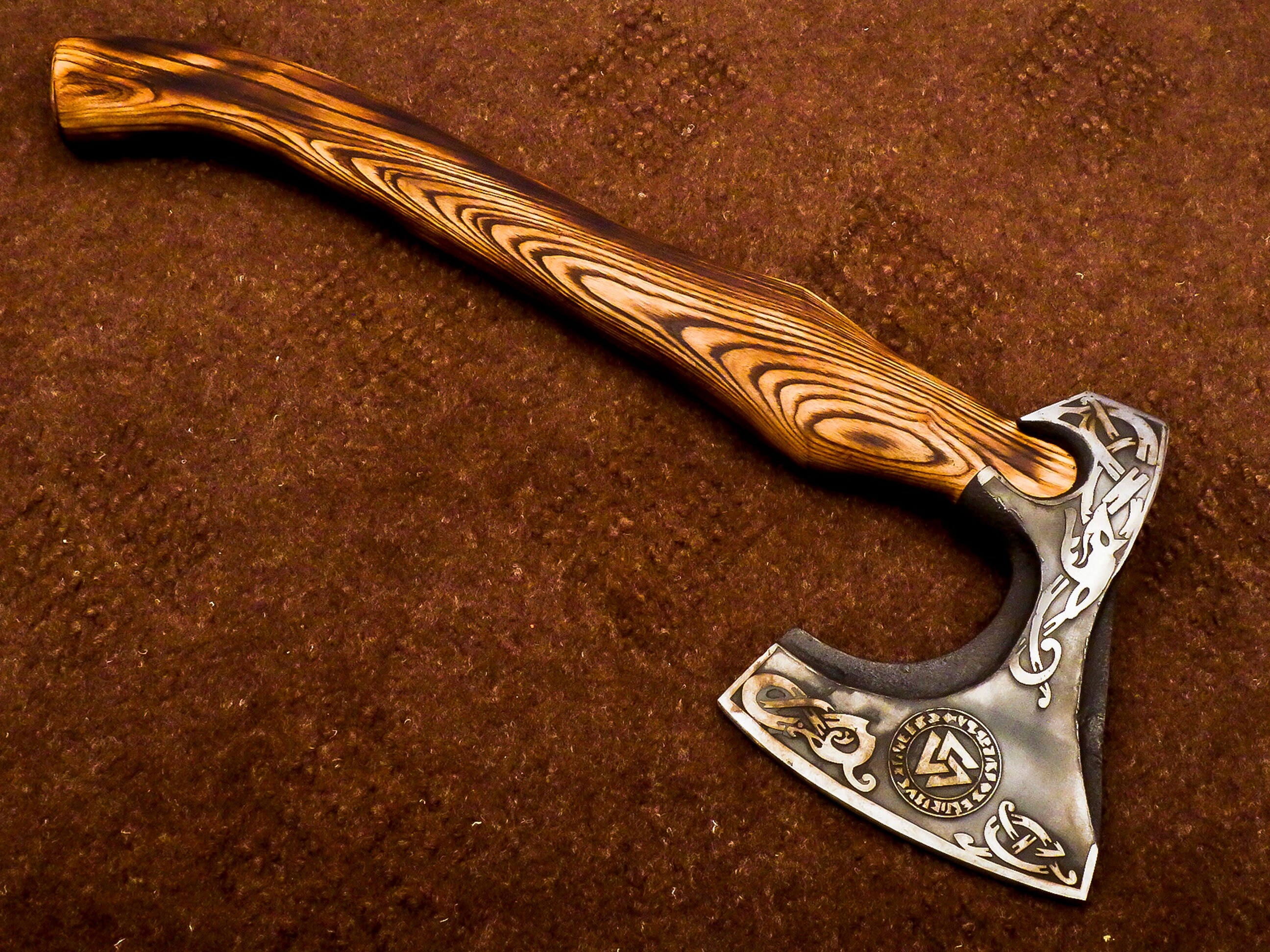 Custom Handmade Axe acid etching axes with sheaths axes and Etsy