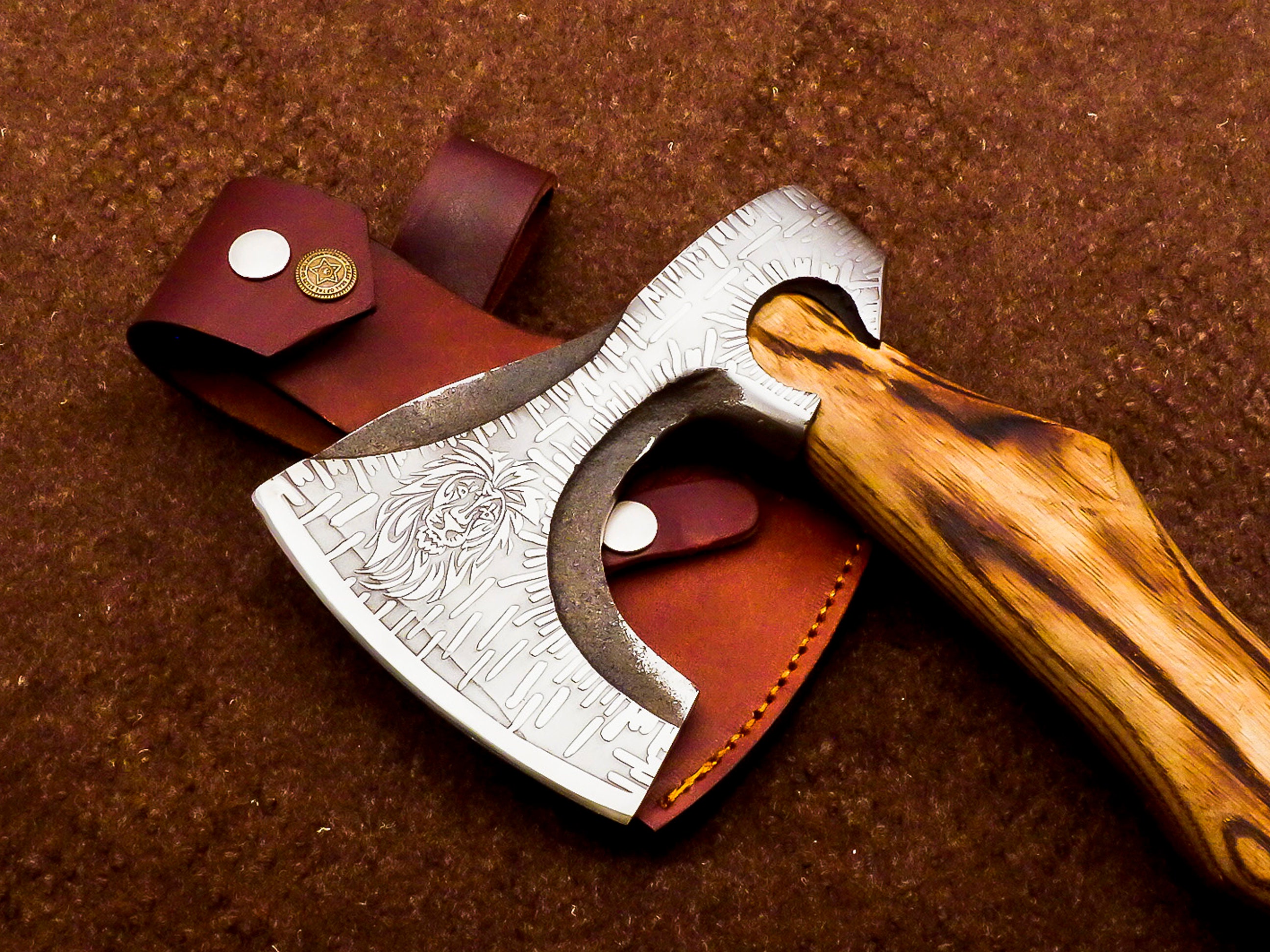 Custom Handmade Axe acid etching axes with sheaths axes and Etsy