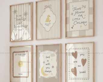 Whimsical Christian Nursery Wall Art Neutral Christian Wall Art Kids Christian Art Church Nursery Decor