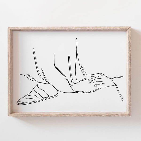 Berührt den Saum von Jesusgewand | Eine Frau durch Jesus geheilt | Bibel Vers Illustration | Minimalistische christliche Wandkunst | Religiöse Kunst