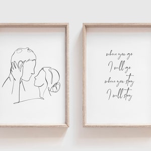 Liebe Zeichen | Liebe Wandkunst | Liebe Drucke | Liebe Poster | Paar Geschenke | Valentinstag Dekor | Geschenk für Ihn | Geschenk für sie | Rut 1,16