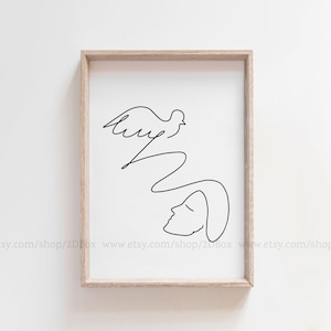Come Holy Spirit Illustration Print | Dove Line Art | Modern Christian Printable Art | Bible Verse wall Art | Church Decor | Pentecost Day