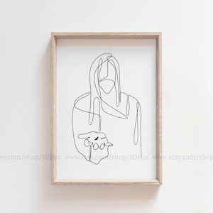 Come follow Me | Religious Line Art | Jesus Wall Art | Baptism Gift | Christian Wall Art | Jesus minimalist | Jesus Abstract Portrait |