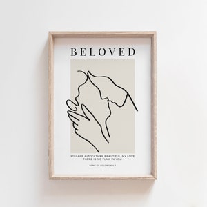 Beloved | Song of Solomon Wall Art | Love Sign | Bible Verse Printable Art | Gift for Him | Gift for Her |