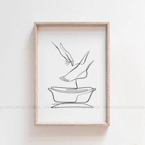 John 13:1-17 Illustration | Religious Art | Christian Print | Minimalist | Modern | Abstract | One Line | 24x36 | A2 | 18x24 | 16x20 | 11x14