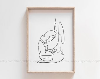 Mary anointing Jesus, Christian Line Art, Christian Print, Bible Verse Wall Art, Luke 7:47 Printable Art, Christian Easter Decor