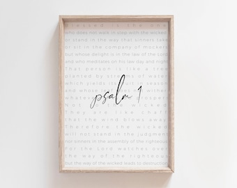 Psalm 1 Wall Art | Christian Wall Art | Bible Verse Wall Art | Scripture Print | Christian Gift | Christian Poster | Modern Calligraphy