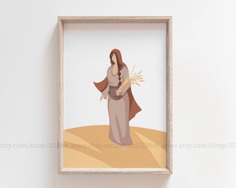Ruth | Bible Illustration | Bible Stories Artwork | Christian Print | Religious Art | A2 | 16x20 | 11x14 | 15x20 | 16x24