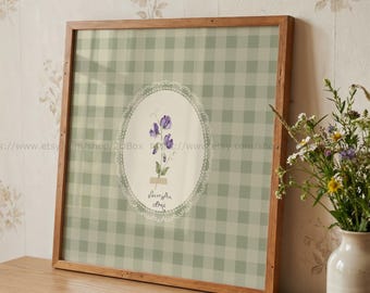 Birth Month Flower April Birth Flower Sweet Pea Wall Art Cottagecore Art Vintage Floral Art