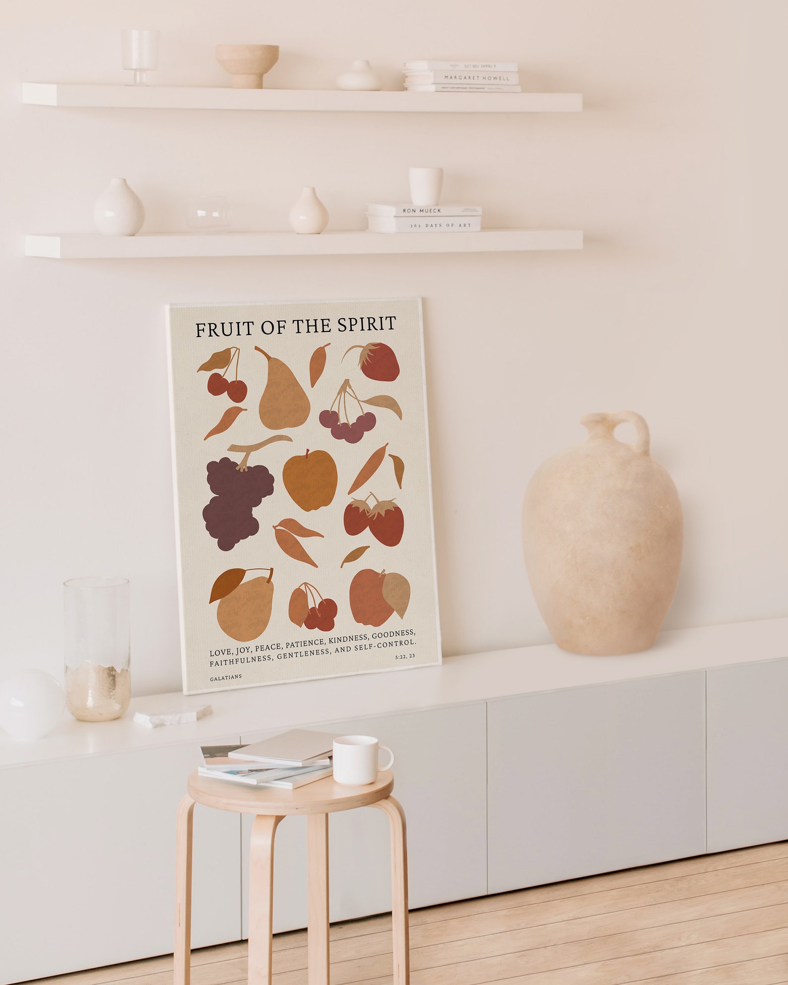 Fruit of the Spirit Print | Galatians 5:22-23 Poster | Minimalist Mid ...