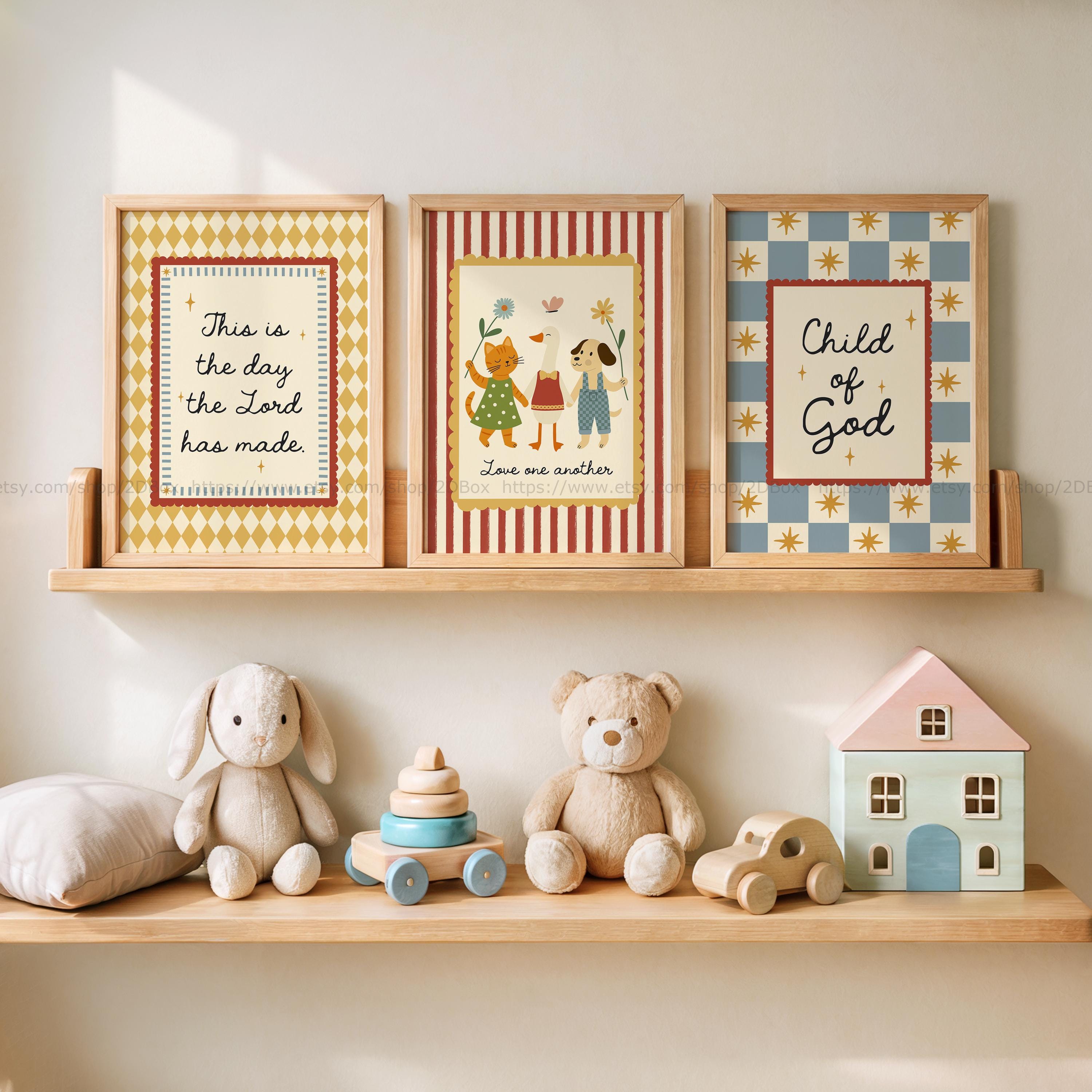 Child of God Wall Art Cute Bible Quotes for Children Kids Christian ...