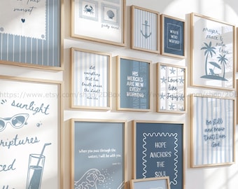 Coastal Christian Wall Art Coastal Bible Art Christian Beach Decor Beach Bible Verse Wall Art Trendy Christian Wall Art