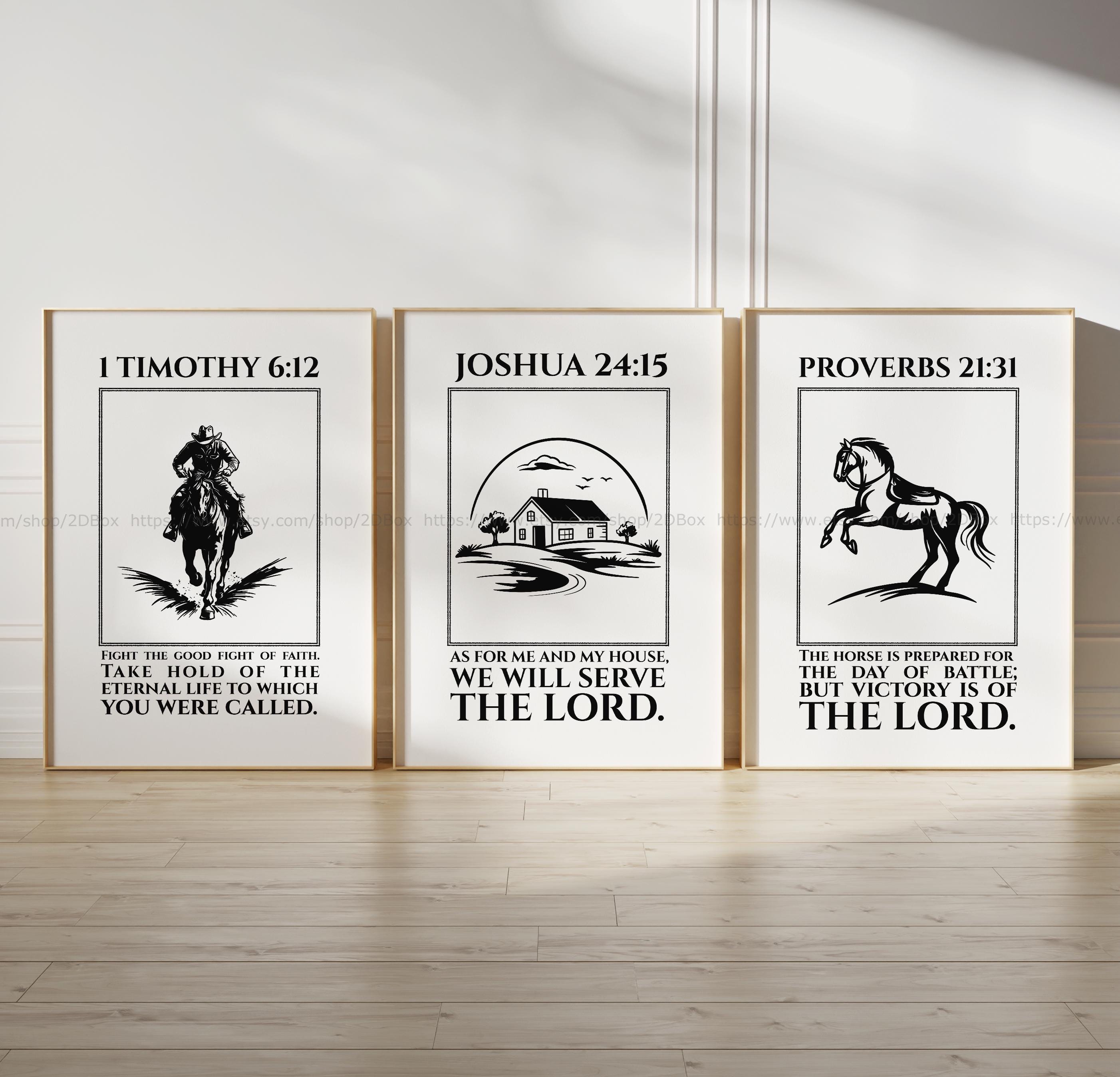 Black and White Western Scripture Prints Bold and Masculine Jesus ...
