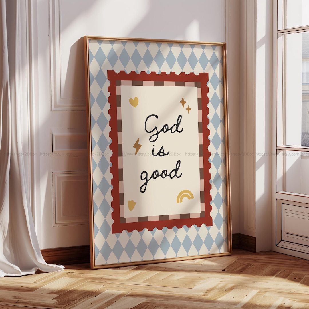 God is Good Kids Christian Art Boy Nursery Decor Christian Quote Wall ...