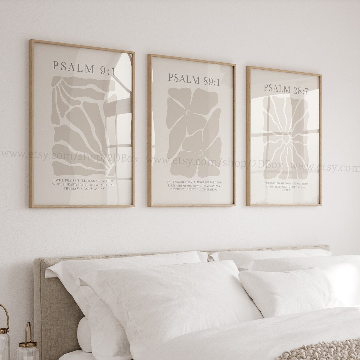 Psalms Collection, Set of 3 Neutral Christian Prints, Beige Exhibition Christian Posters, Modern Christian Decor, Christian Flower Prints - Etsy