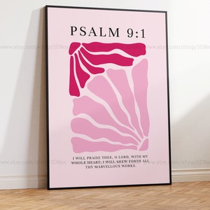 Psalms Collection, Set of 3 Pink Christian Prints, Soft Pink Christian ...