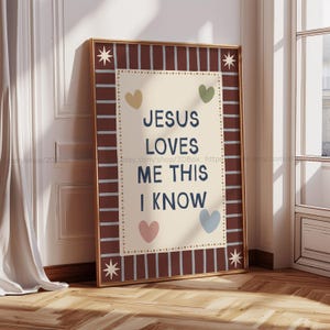Jesus liebt mich Wand Kunst Bibel Vers Kinderzimmer Dekor Kinder Kirche Dekoration Kirche Kinderzimmer Dekor christliche Kinderzimmer Wandkunst