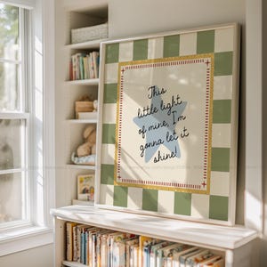 This Little Light of Mine Square Wall Print Christian Nursery Wall Art Cute Christian Wall Art Nursery Bible Verse Christian Playroom Decor