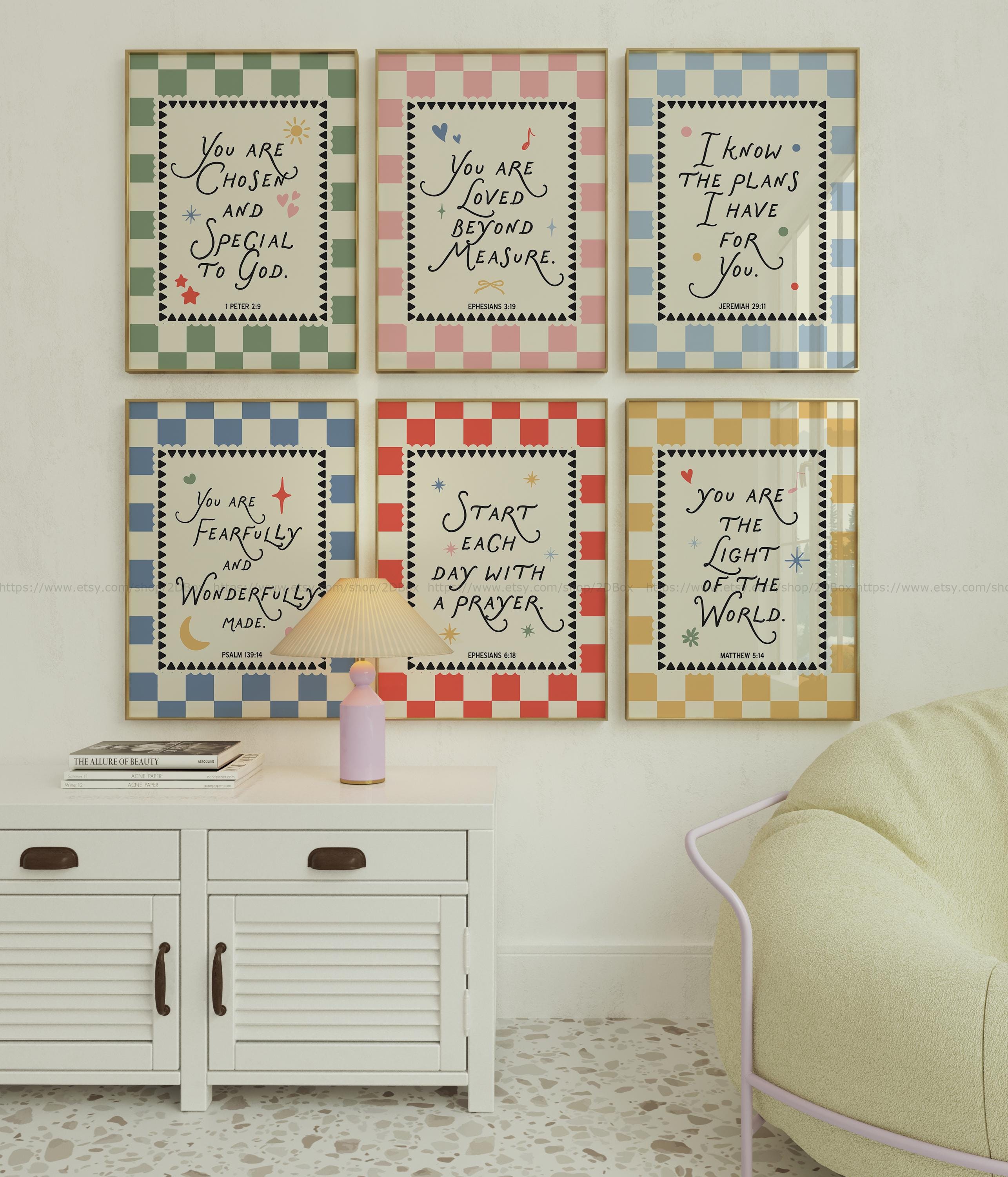 Christian Kids Room Wall Art Set Bible Verse Prints for Children ...