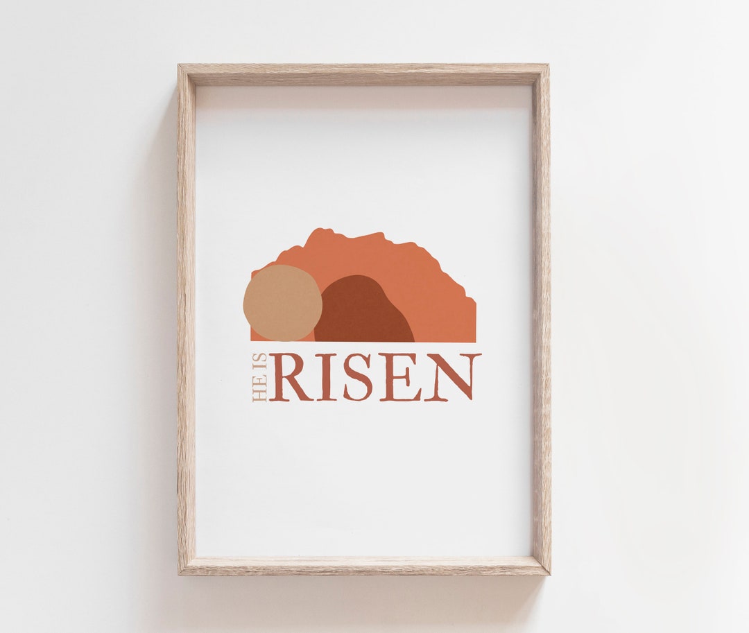 He is Risen Wall Art, Resurrection Prints, Easter Wall Art, Boho