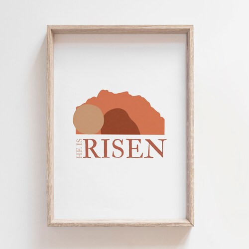 He is Risen Wall Art Resurrection Prints Easter Wall Art Etsy