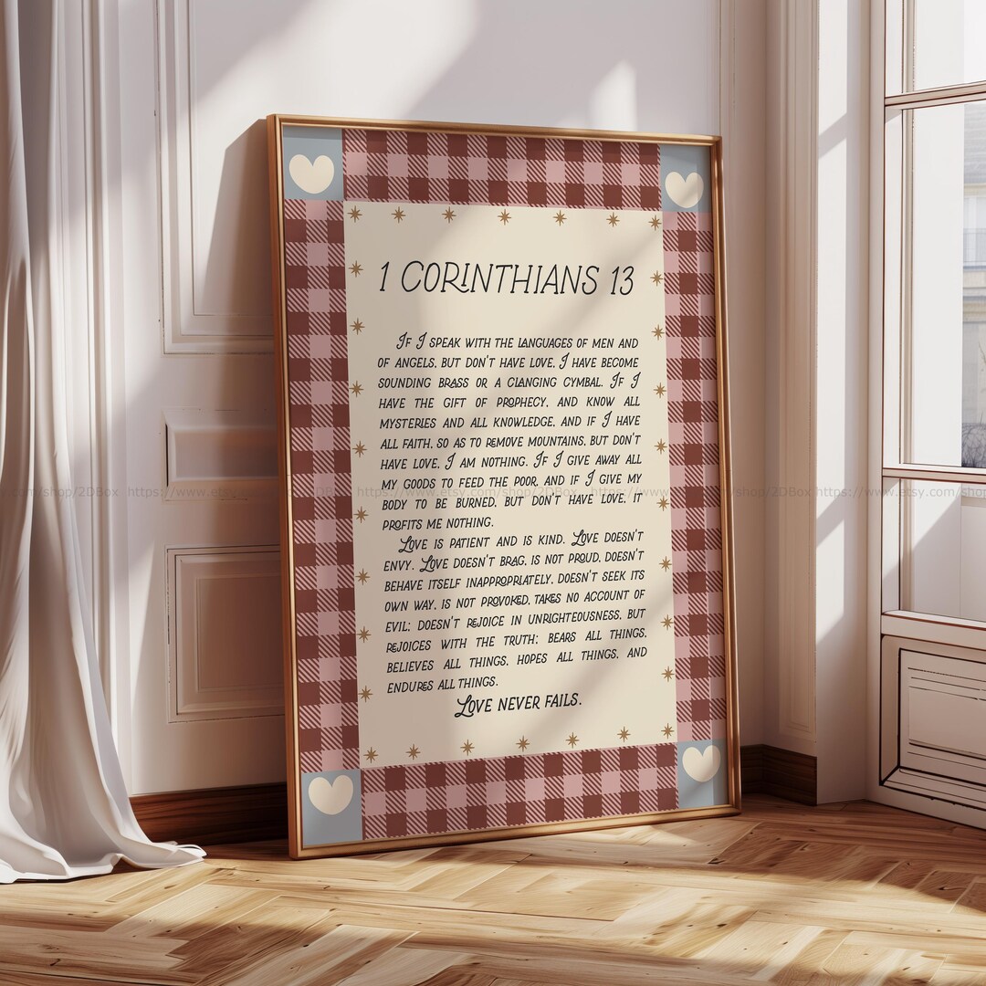 1 Corinthians 13 Wall Art Modern Christian Wall Art Country Christian ...