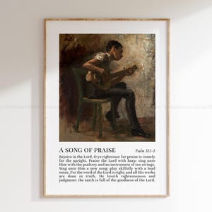 Psalm 33 Bible Print Traditional Christian Poster Fine Art Christian Print Vintage Religious Art Worship Printable Art