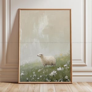 The Lord is my Shepherd Psalm 23 Vintage Wall Art Modern Christian Decor Beige Green Bible Verse Printable Soft Green Scripture Poster