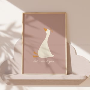 God&#39;s silliest goose, Christan Nursery Decor, Pink Baby Girl&#39;s Room Art, Pink Teen Decor, Biblical Nursery Printable Art, Cute Goose Print