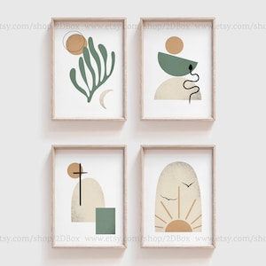Decoração de parede com história de salvação | Pôster da Criação, Queda, Redenção e Restauração | Decoração minimalista moderna com base nas Escrituras | Arte com versículos bíblicos em verde