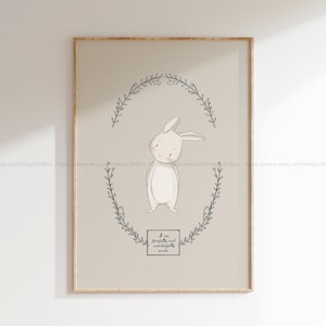 Christian Nursery Decor Rustic Christian Printable Cottagecore Baby Room Decor Bunny Nursery Theme Prints Fearfully and wonderfully made