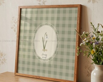 Birth Month Flower January Birth Flower Snowdrop Wall Art Cottagecore Art Vintage Floral Art