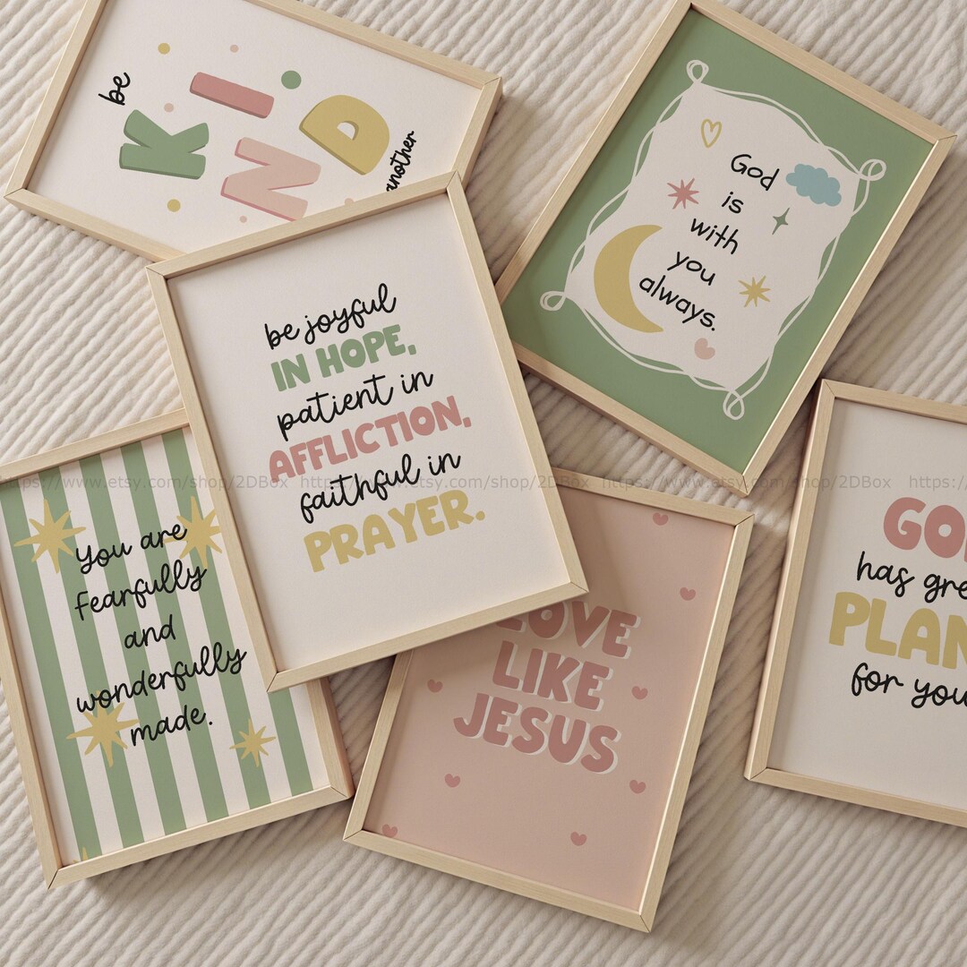Christian Classroom Wall Art Bundle Sunday School Decor Kids Ministry ...
