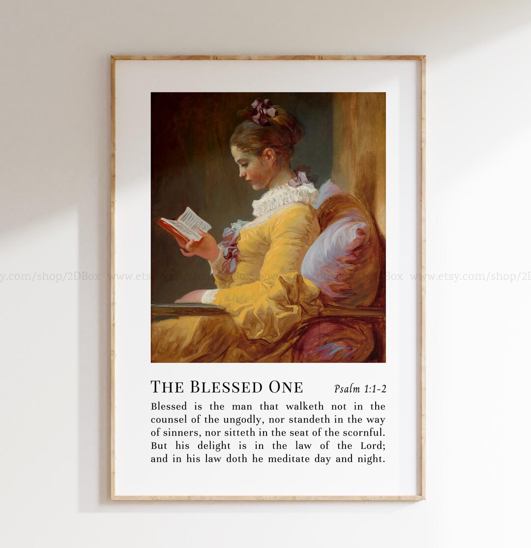 Psalm 1 Bible Print Vintage Religious Art Rustic Art Christian ...