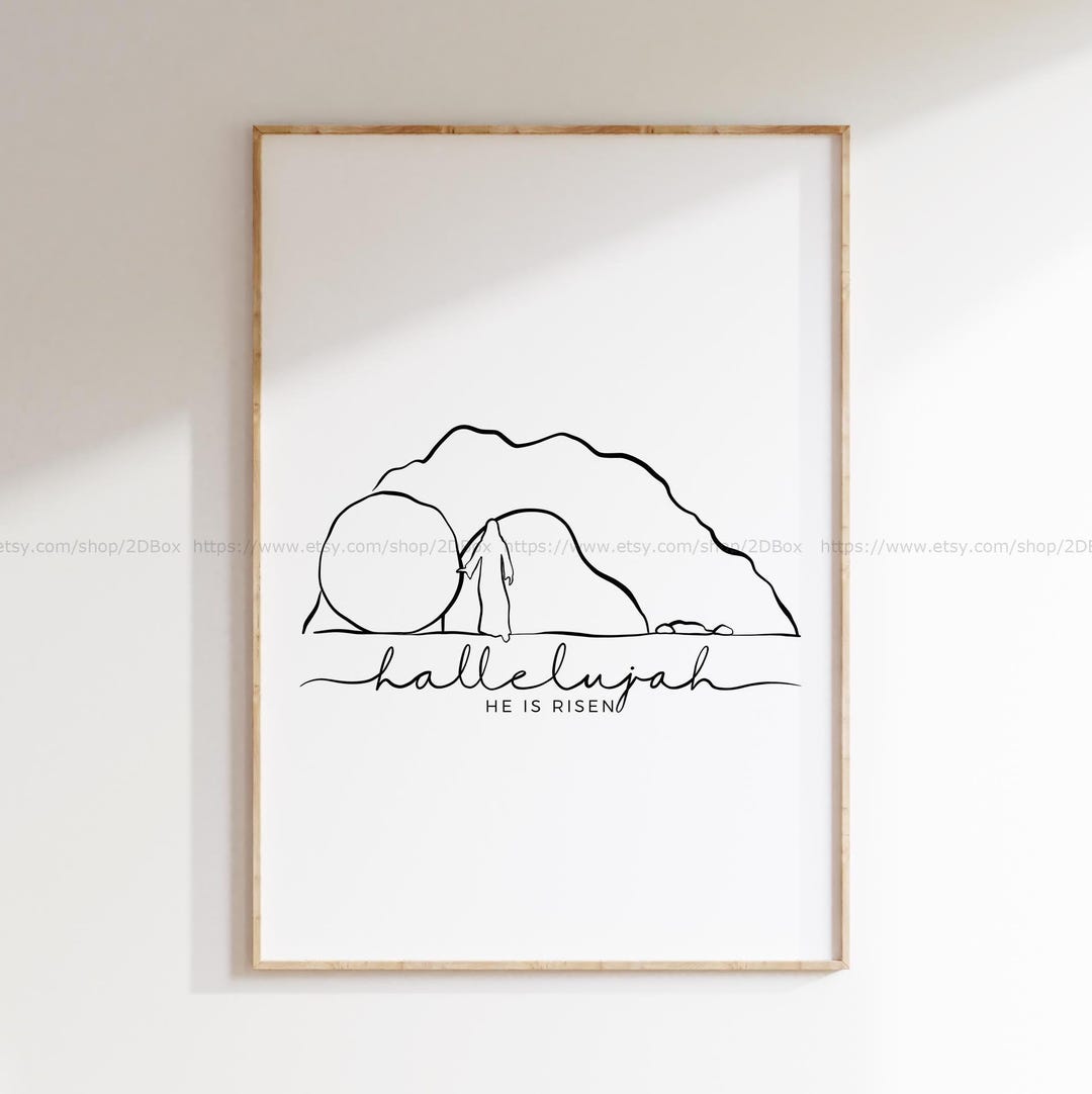 He is Risen Wall Art | Jesus Christ Tomb | Minimalist Christian Print ...