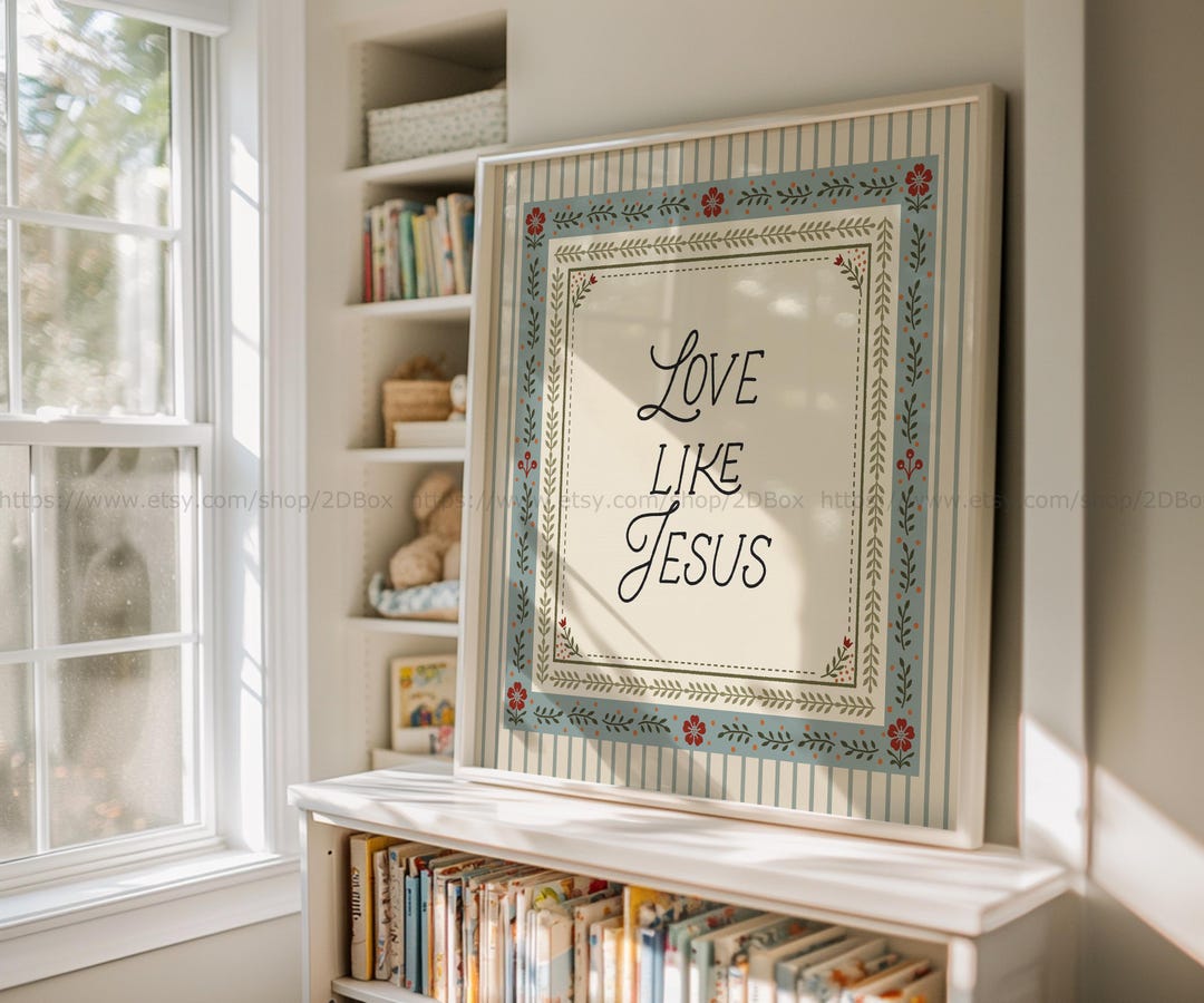 Square Scripture Graphics Love Like Jesus Square Bible Verse Print Square Wall Print Christian ...