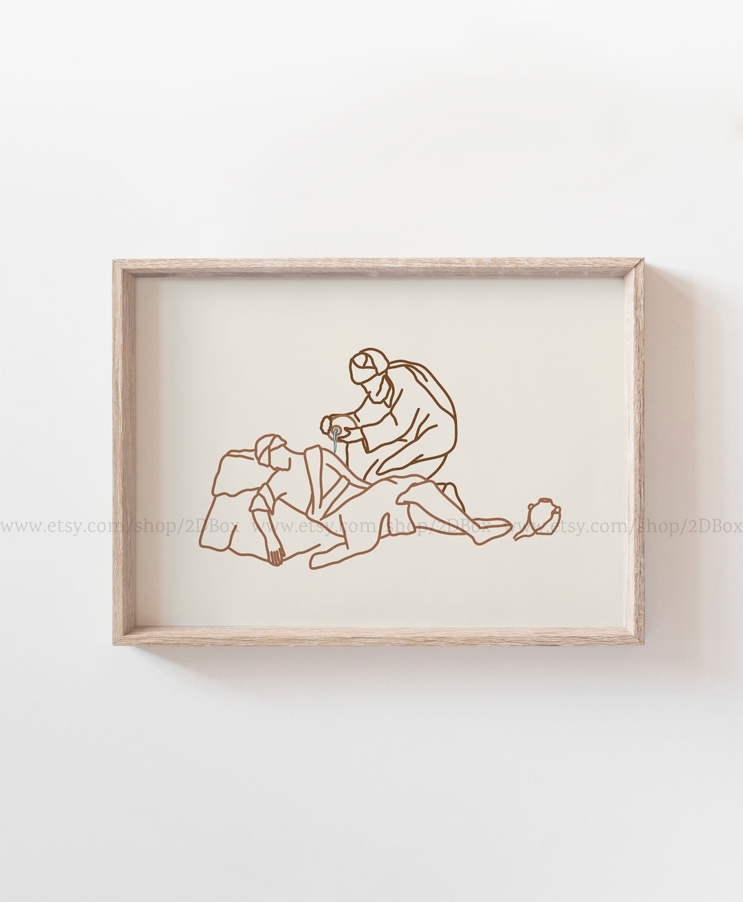 The Good Samaritan Parable, Minimalist Bible Based Illustration