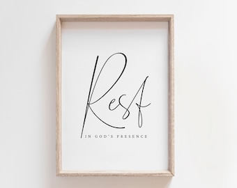 Bible Verse Print | Christian Printable Wall Art | Bible Quotes | Rest | Psalm 62:1 | A2 | 16x20 | Thanksgiving Poster