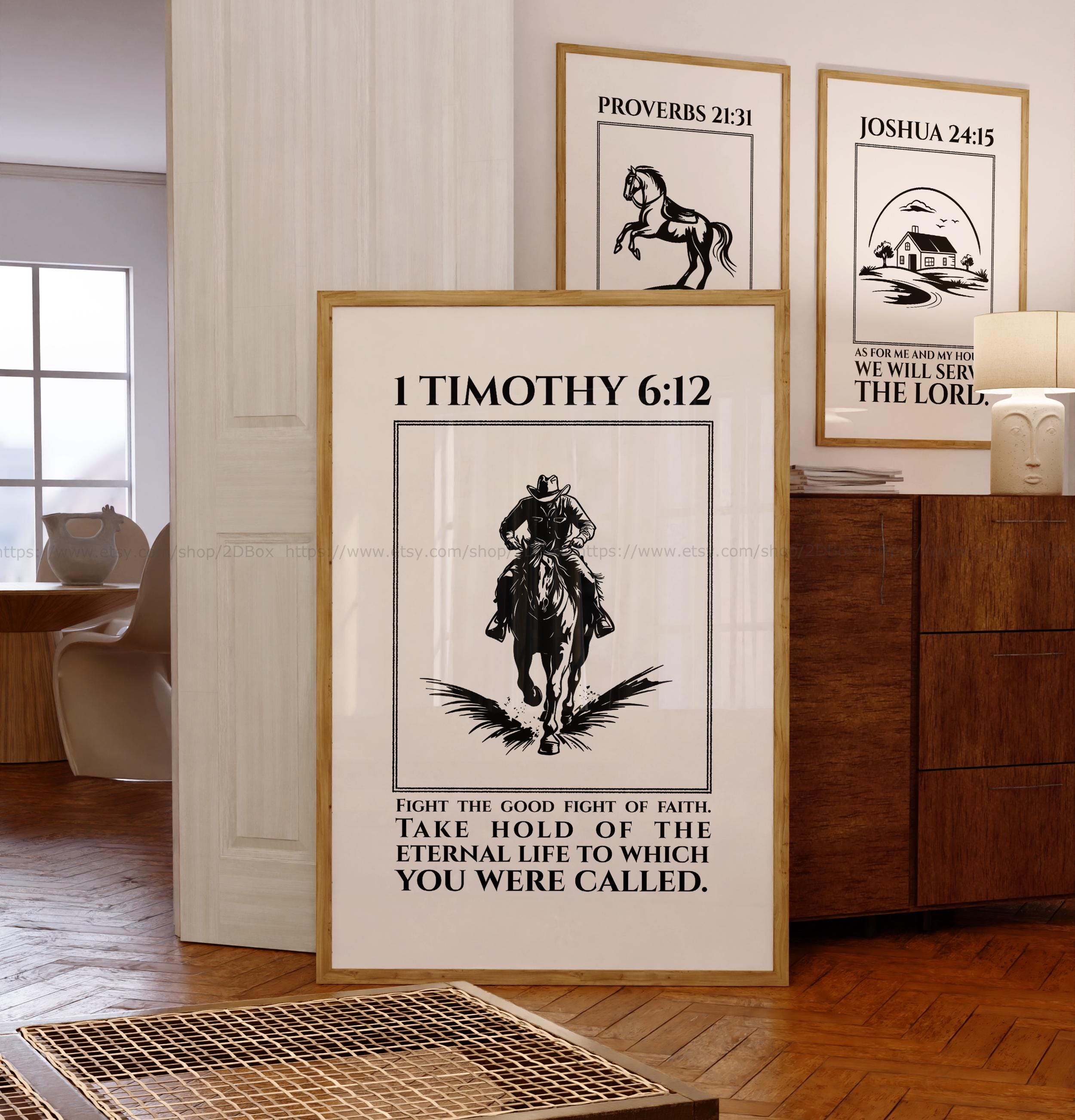 Black and White Western Scripture Prints Bold and Masculine Jesus ...
