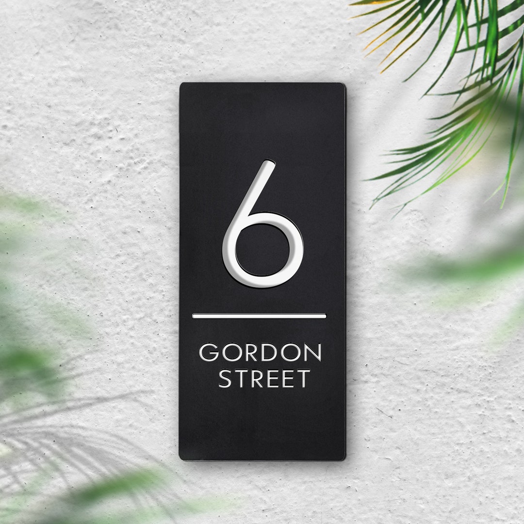 Personalized Modern Acrylic Home Address Sign Custom Vertical Etsy