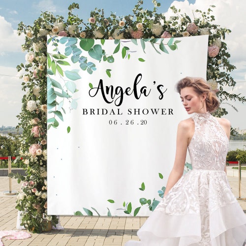 Bridal Shower Backdrop Greenery Engagement Backdrop Etsy